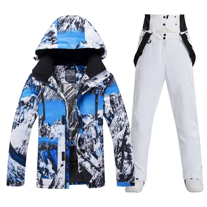 -30 Grad Ski anzug für Männer warme wind dichte wasserdichte Winter Schnee Snowboard Jacken und Hosen Outdoor Sport Ski Wear Marke