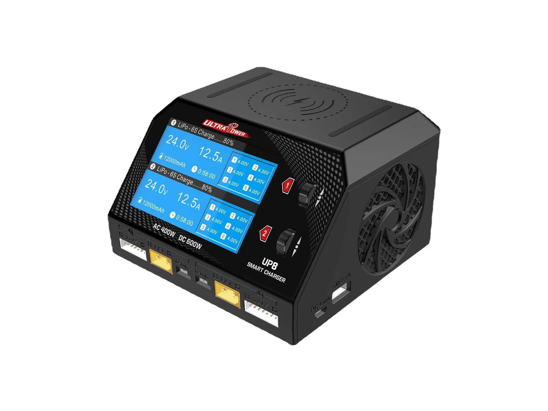 ULTRA POWER UP8 AC 400W DC 600W 2x16A Dual Channel Battery Balance Charger Discharger