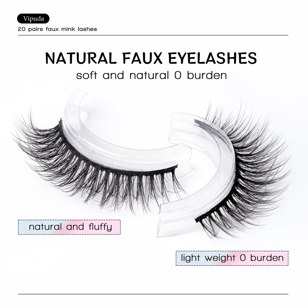 2 Style 20 Pairs Eyelash 3D Natural Mink False Eyelashes Makeup Fake Eye Lashes Faux Cilios Make Up Beauty Tools Wholesale