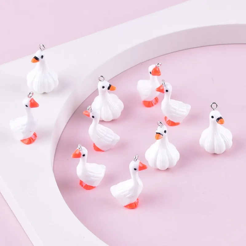 

2Pcs Simulation Duck Garlic Duck Resin Accessories Pendant Earrings Keychain DIY Parts Wholesale