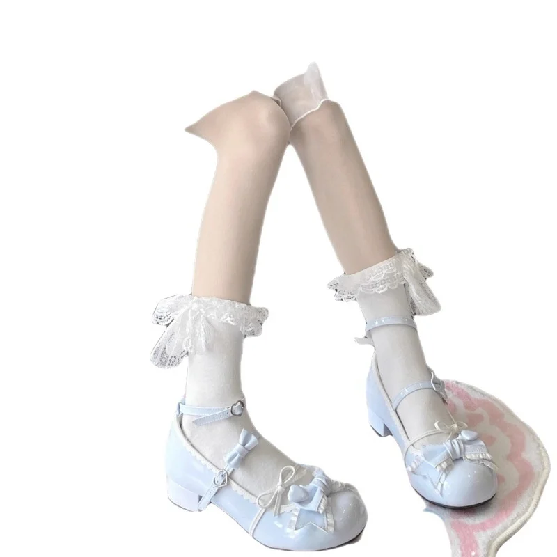 Lolita sapatos para meninas, super imortal, cabeça redonda, bonito, pequenos saltos altos, sapatos lolita, sapatos lolita, luo niang cosplay