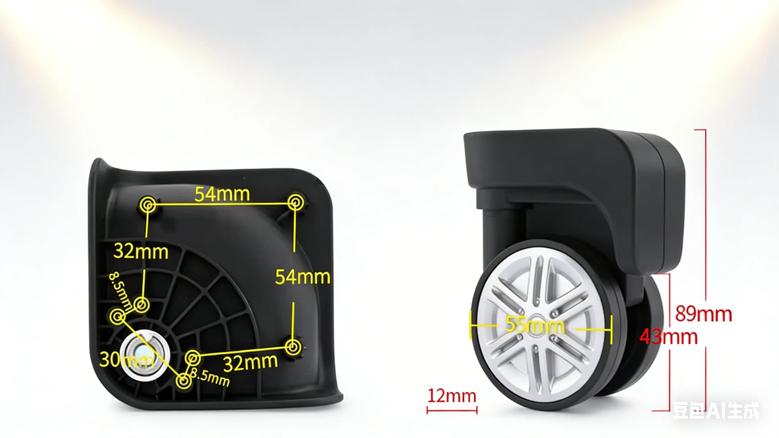 ل Baixiang NL026 عجلات دوارة صامتة مقاومة للاهتراء مجموعة 360 درجة دوران سلس قطع غيار سهلة التركيب