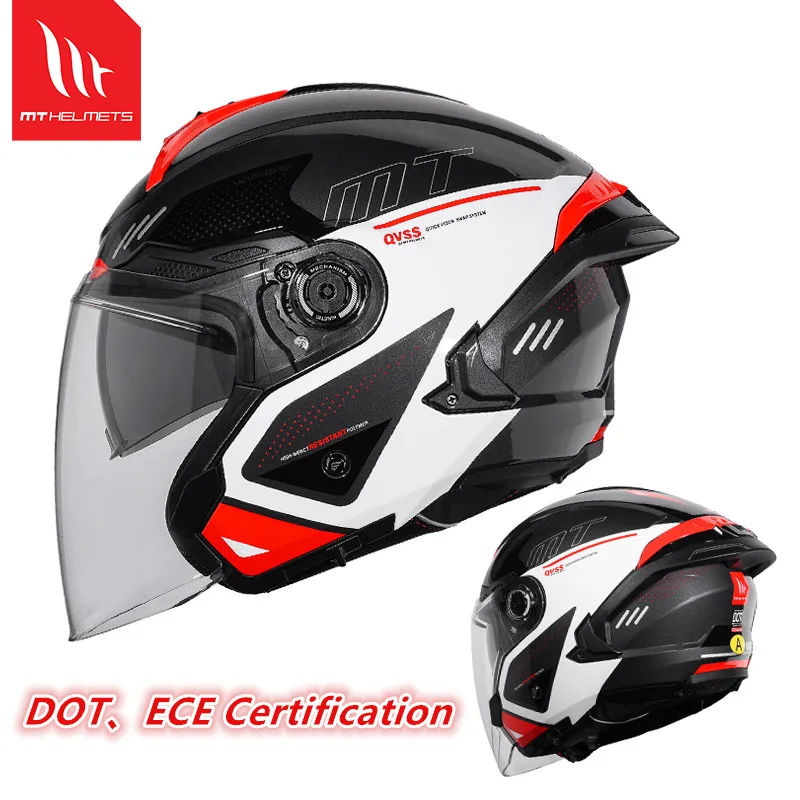 

MT Motorcycle Helmet Cosmo SV Half Helmet New Men's and Women's Summer Motorcycle Open Face Helmet DOT ECE Certification