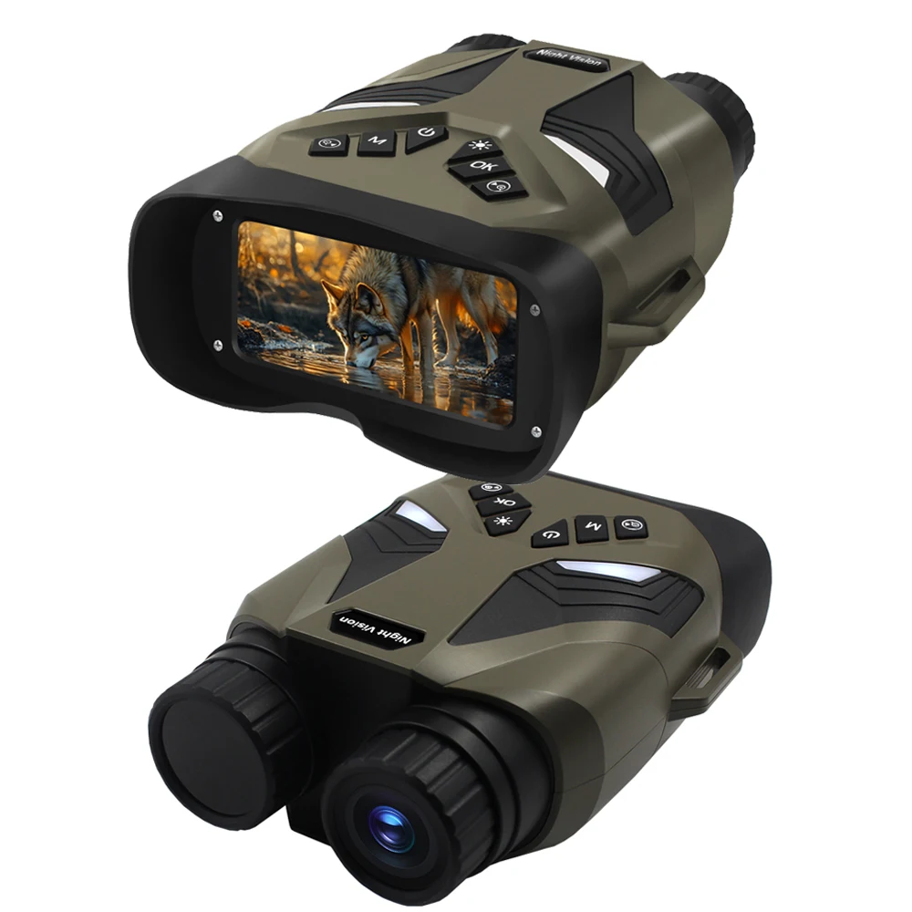 DT79 Handheld Night Vision Binoculars, 4K QHD Video, 3inch Display, 7 Levels 3W/850nm IR LED 8x Digital Zoom for Hunting Camping