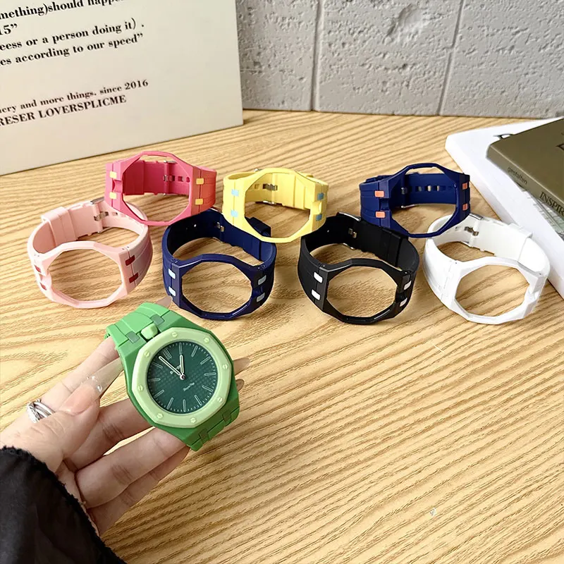 2-in-1 PC Case+Silicone Strap for Swatch X AP Royal Pop Pocket Watch Changer To Wristwatch Integrated Modification Accessories