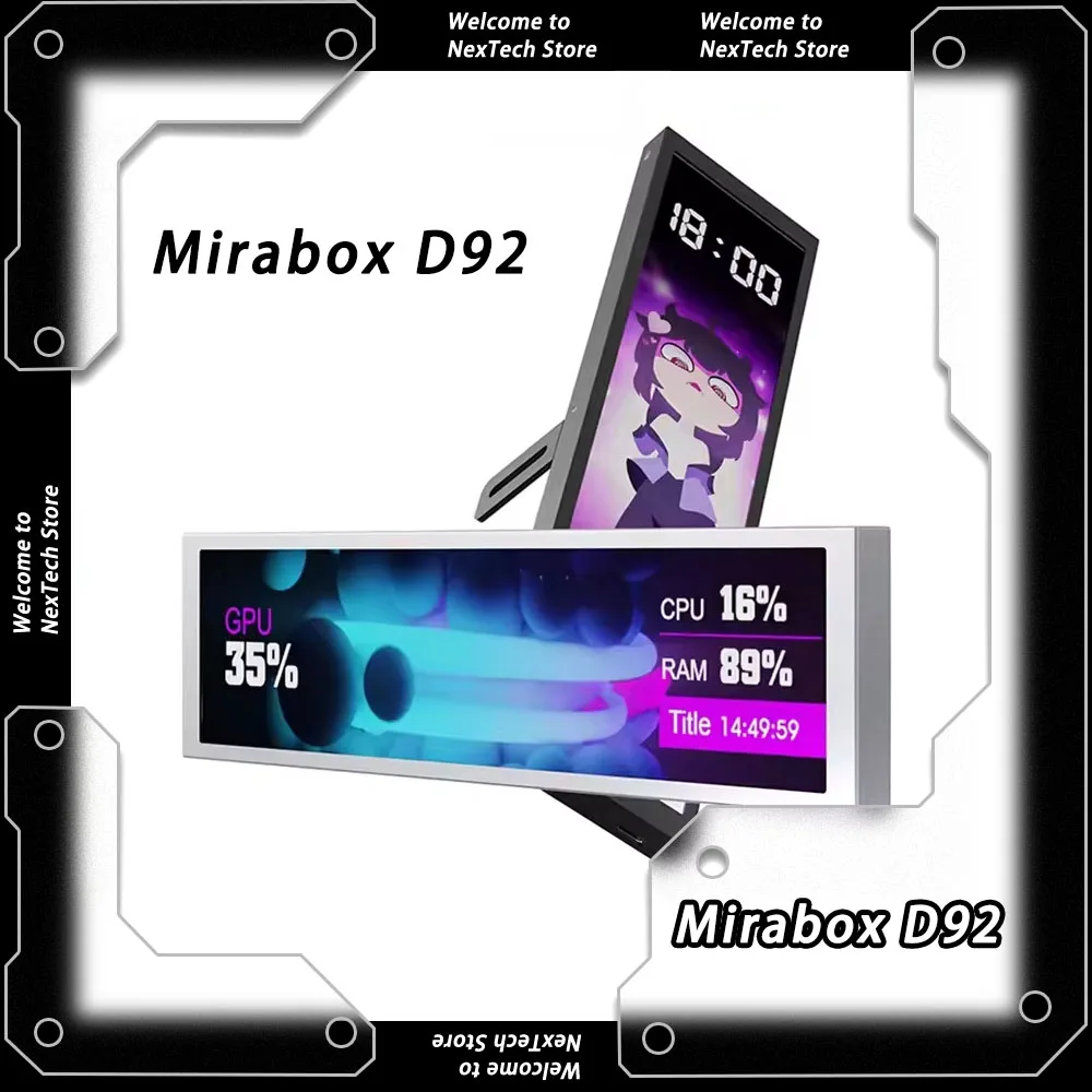mirabox-d92-chassis-secondary-screen-cpu-temperature-display-computer-performance-monitoring-92-inch-long-screen-pc-accessories