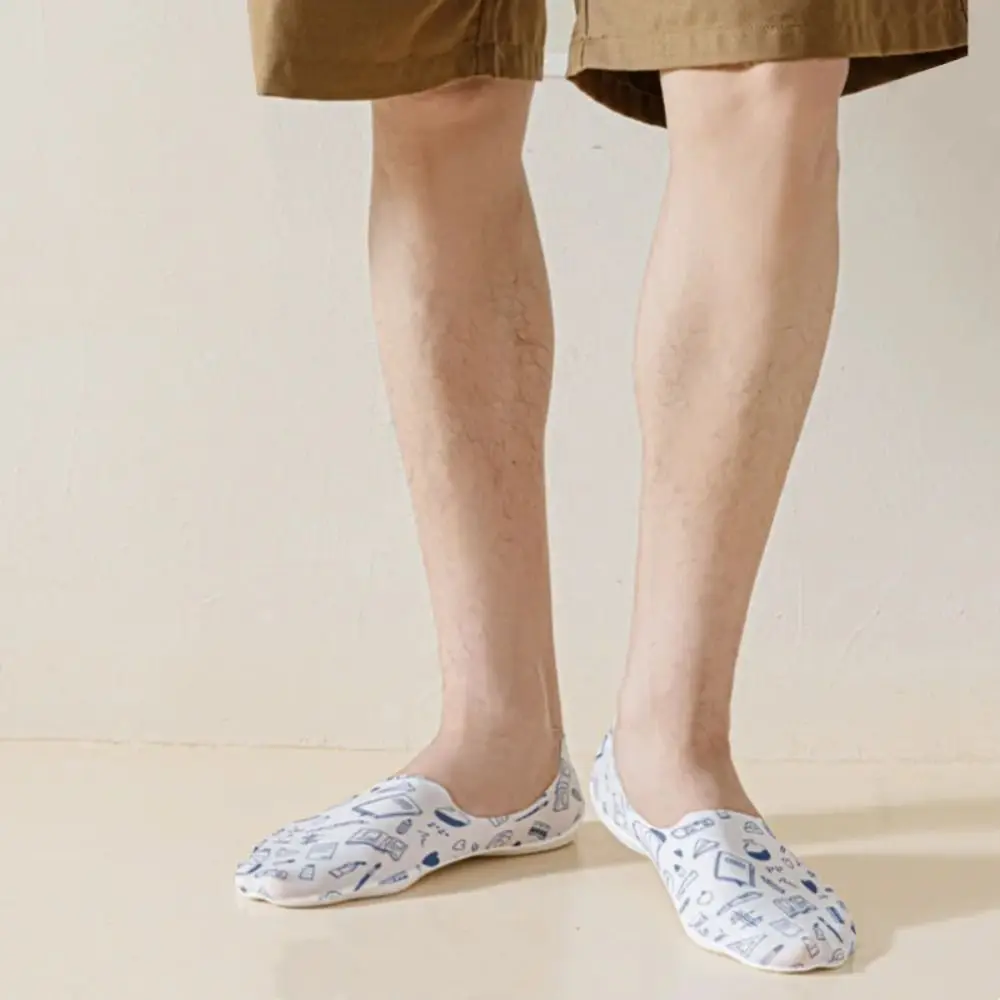 Anti-Slip Men's Invisible Socks Anti Odor Thin Summer Ice Silk Socks Non-Slip Heel Breathable Invisible Ice Silk Stockings