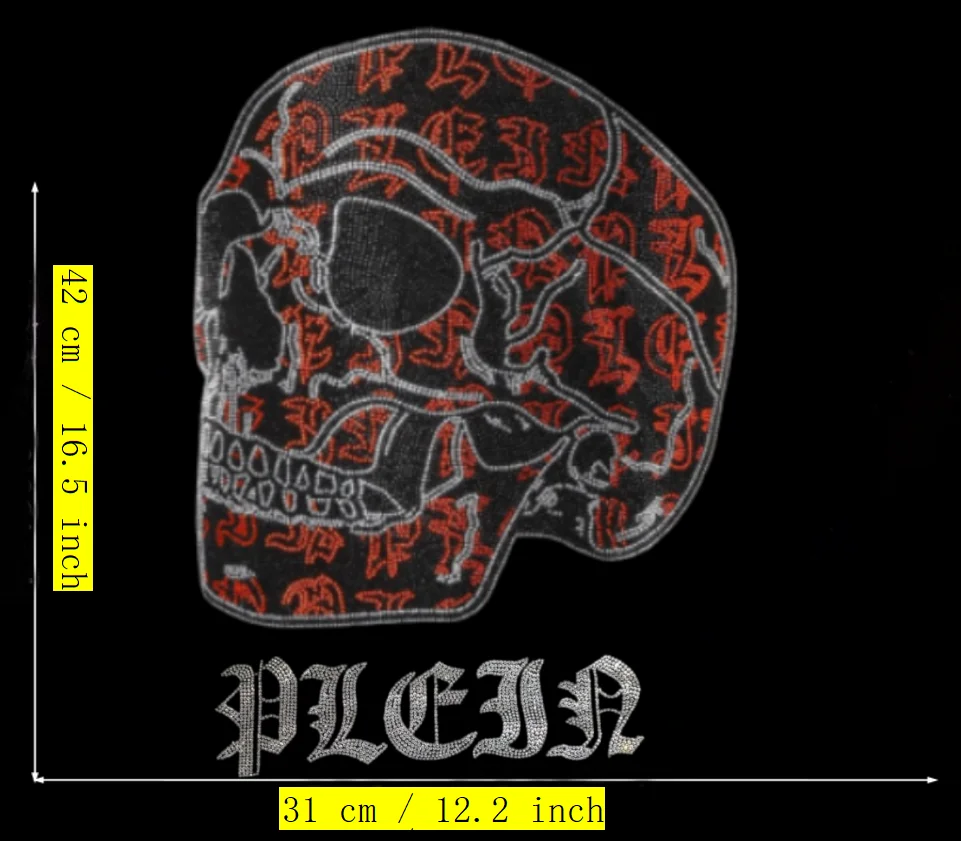 

2026 new DIY skull Rhinestone Appliques for Custom Clothes Decoration rhinestone Sticker