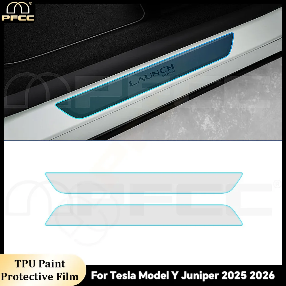 

For Tesla Model Y Juniper 2025 2026 TPU Interior Protective Film Center Console Navigation Screen Threshold Anti-scratch Film