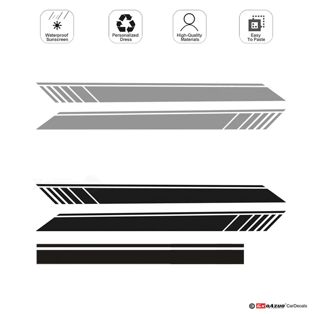 Car Door Side Stripe Skirt Decals Stickers for Mercedes Benz A Class W176 W177 A45 A180 A200 A220 A250 X117 AMG Accessories