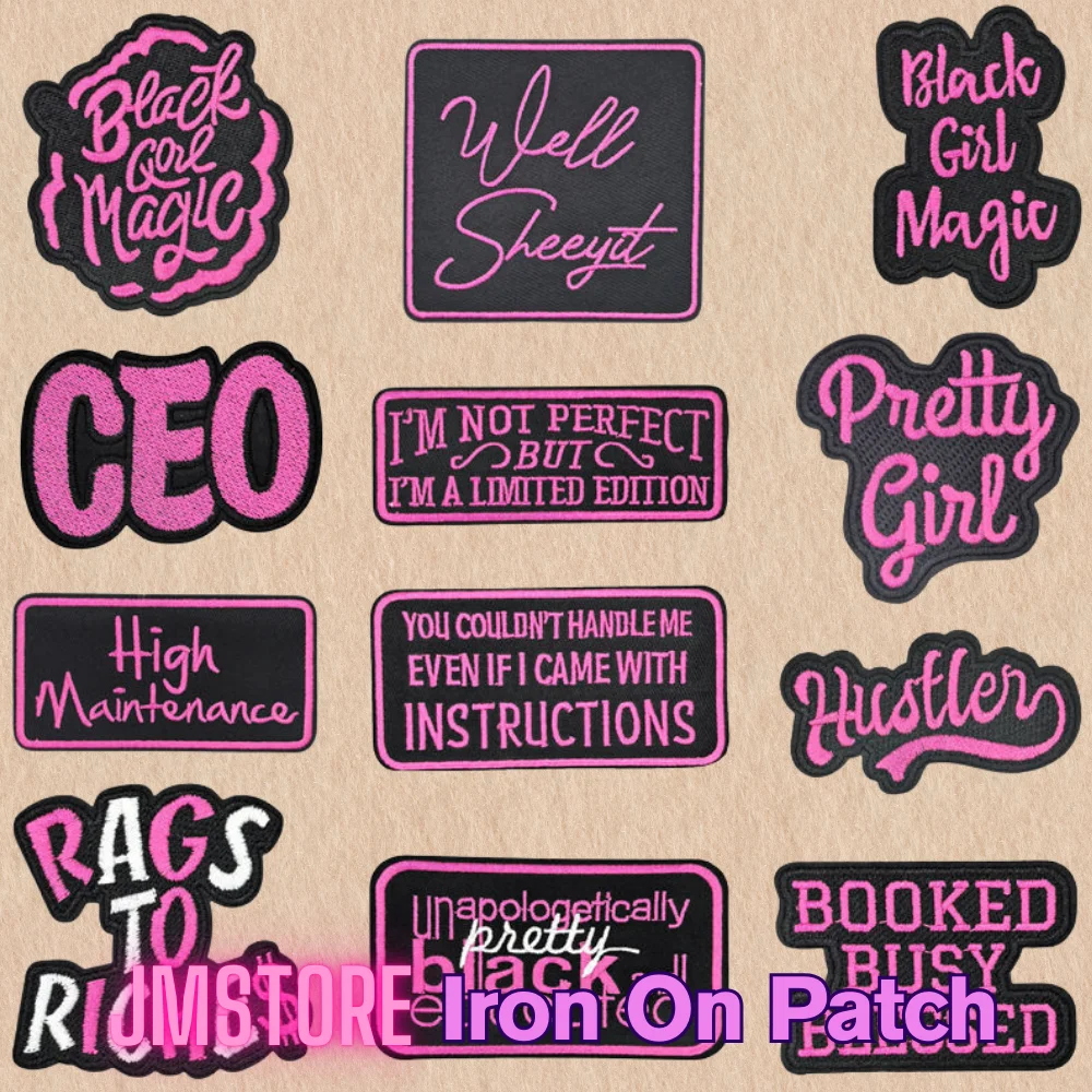 Embroidery On Black Shirt - 5 Stück Black Girl Magic Pretty