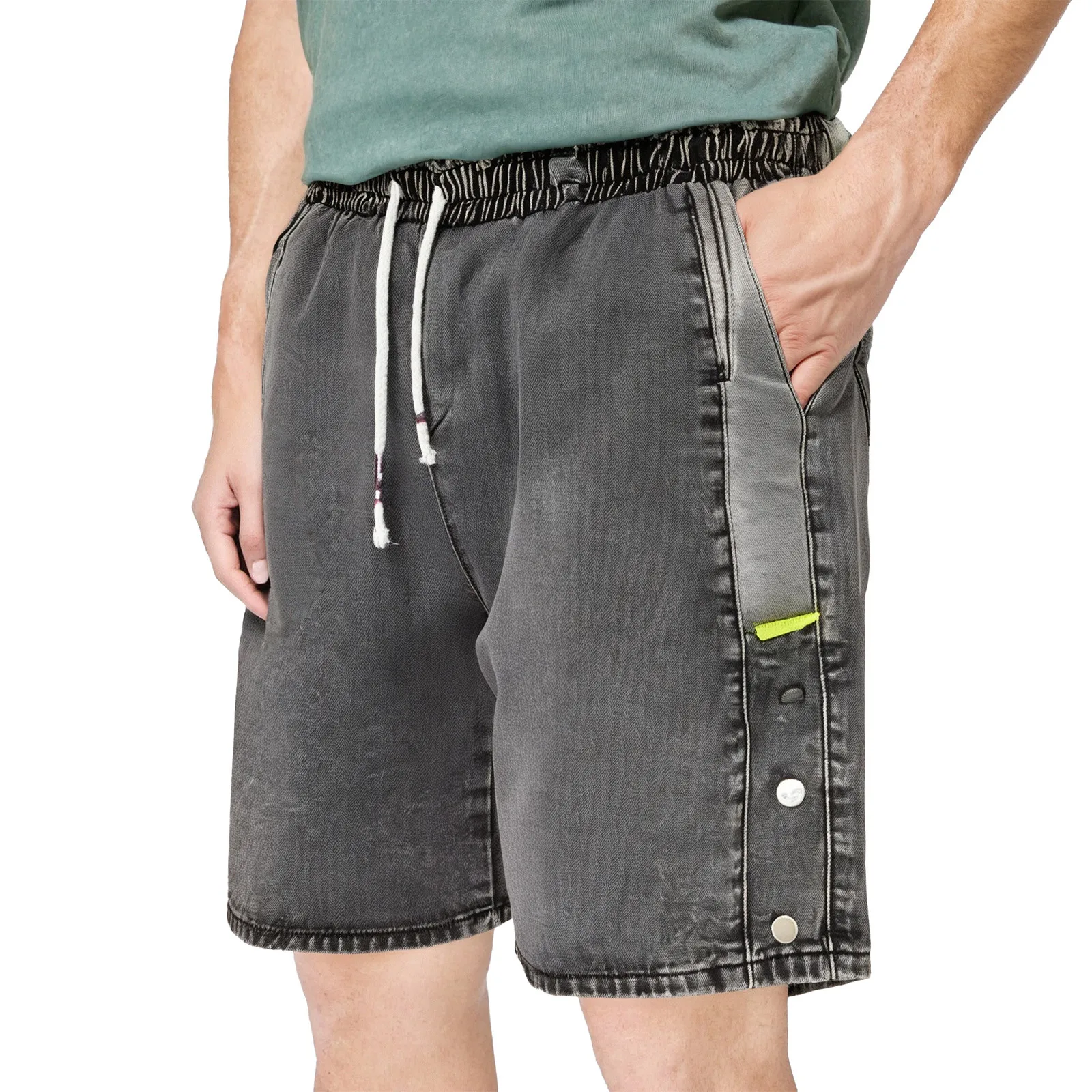 

2025 Men's Denim Shorts Distressed Washed Thin Short Jeans Summer Basic Casual Pants Hip Hop Street Short Pants Male