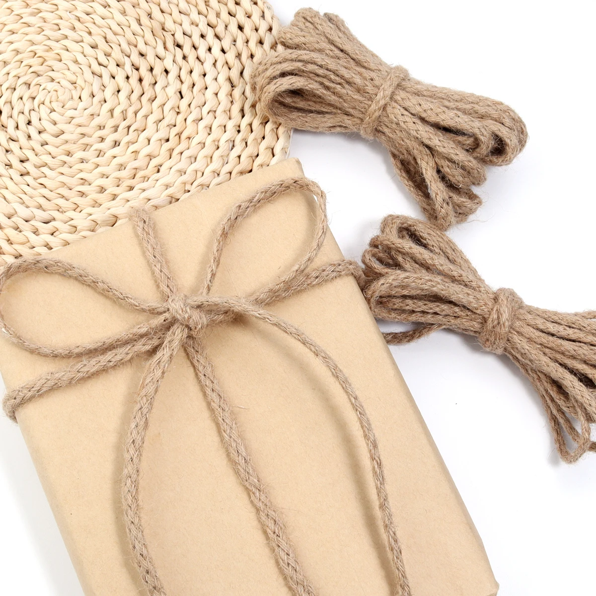 2/5/10Yards Vintage Jute Cord String Gift Wrapping Ribbon Bows Crafts Jute Twine Rope Burlap Party Wedding Decoration Supplies