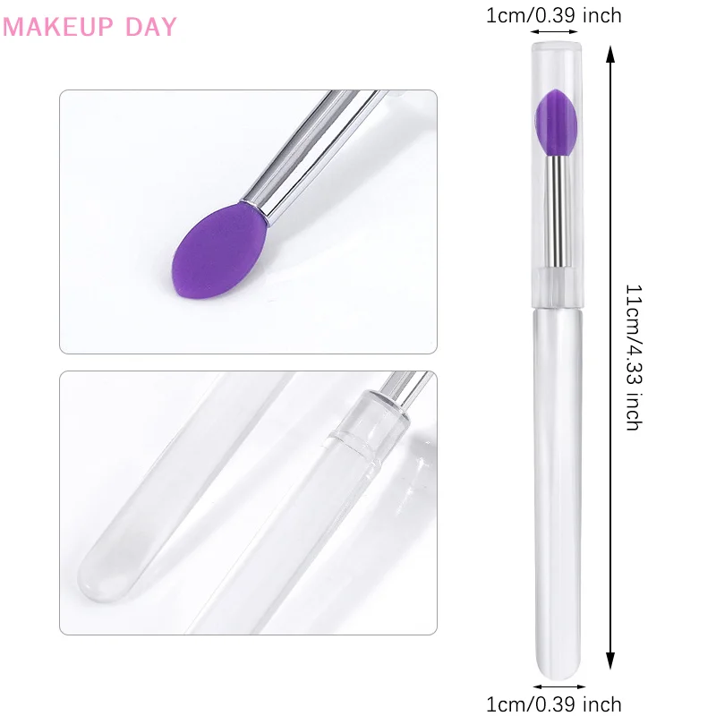 1Pcs Multifunctional Silicone Brush Applying Manicure Tool Reusable Lip Brush Nail Arts Silicone Applicator Sticks