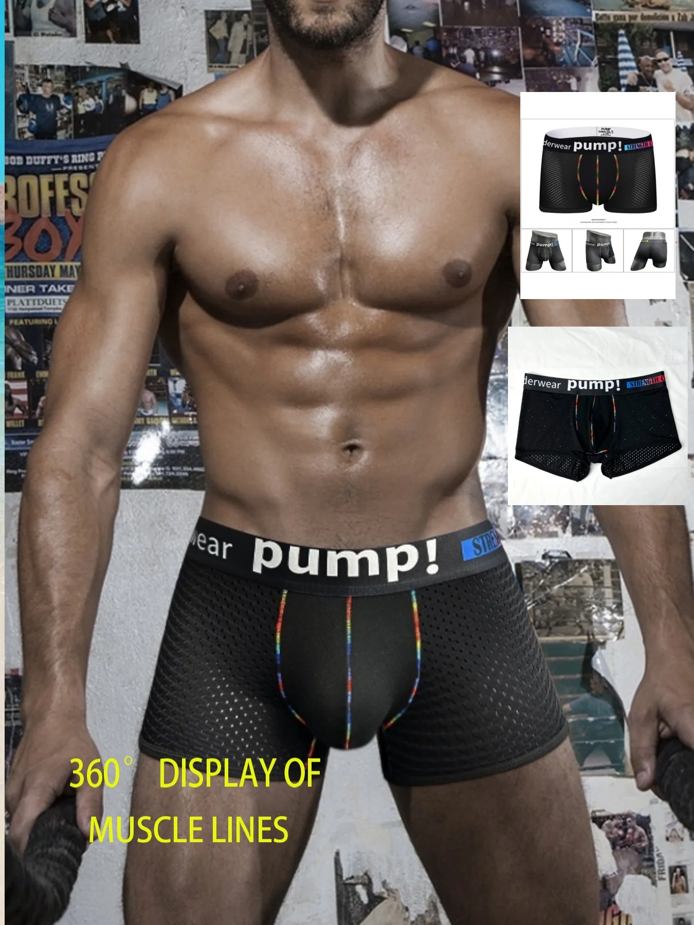 Men's Mesh Athletic Boxer Briefs - Quick-Dry Stretch Fit Gym Underwear Breathable Anti-Ride Up Sportswear