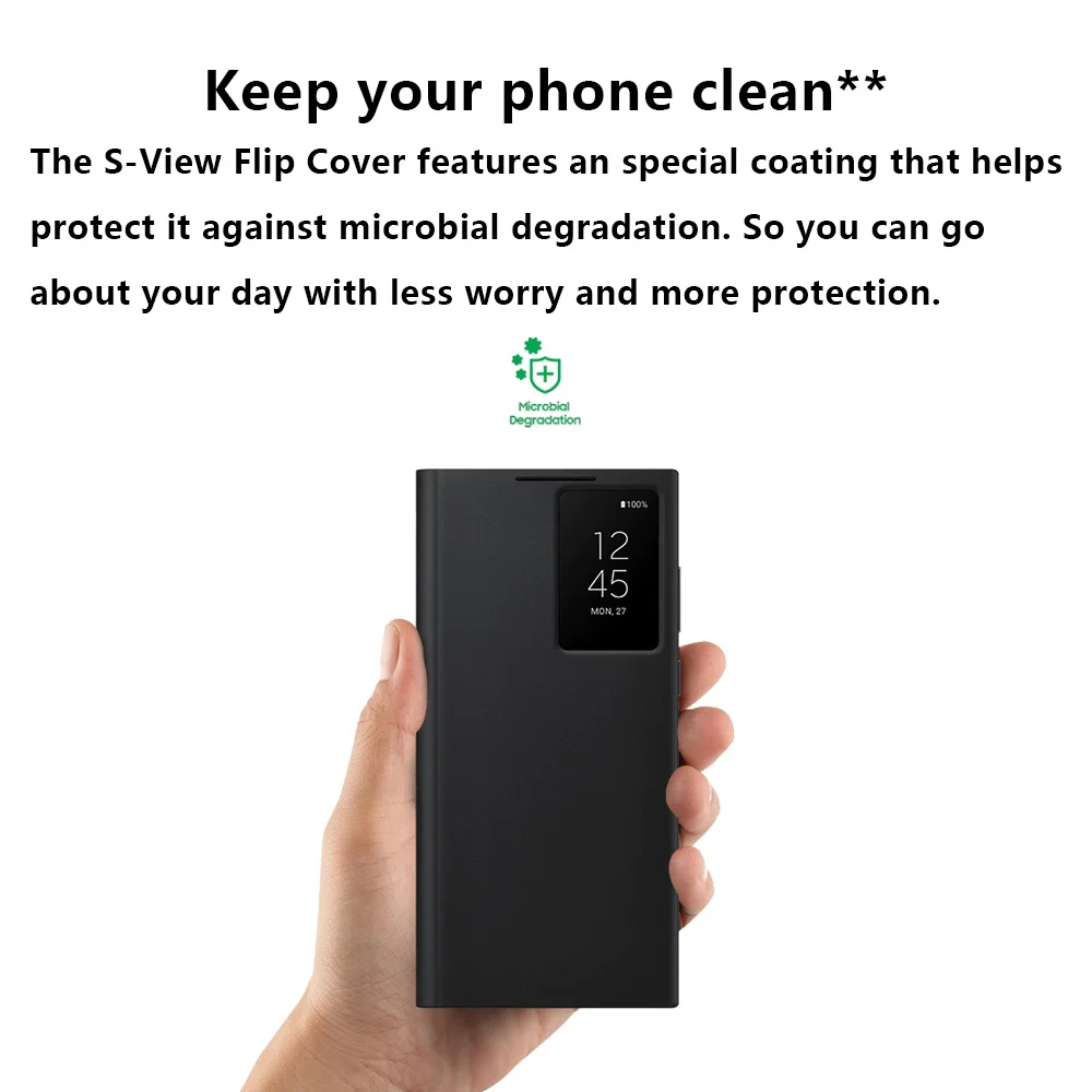 Oryginalne etui z klapką do Samsung Galaxy S22 Ultra S-View Wysokiej jakości skórzane etui do S22Ultra Protector Shell & Box — zdjęcie produktu 4