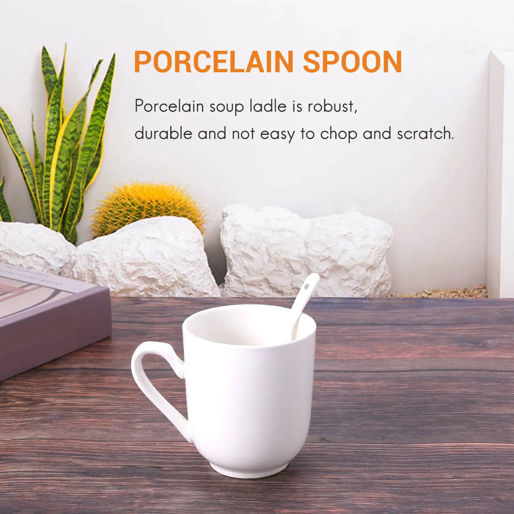 ABZS5PCS Cucharas de huevos de porcelana blanca Cucharas de cerámica Cuchara de café Cuchara de postre Moka Dip Cuchara para servir