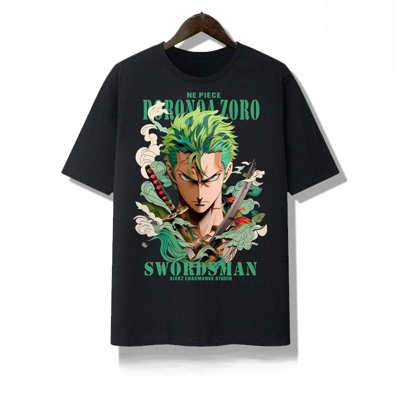 2025 Men ONE PIECE Summer Hot New Y2k Peripheral Pure Cotton Clothes Nautical King Luffy Five-speed Sauron Trendy Loose T-shirt