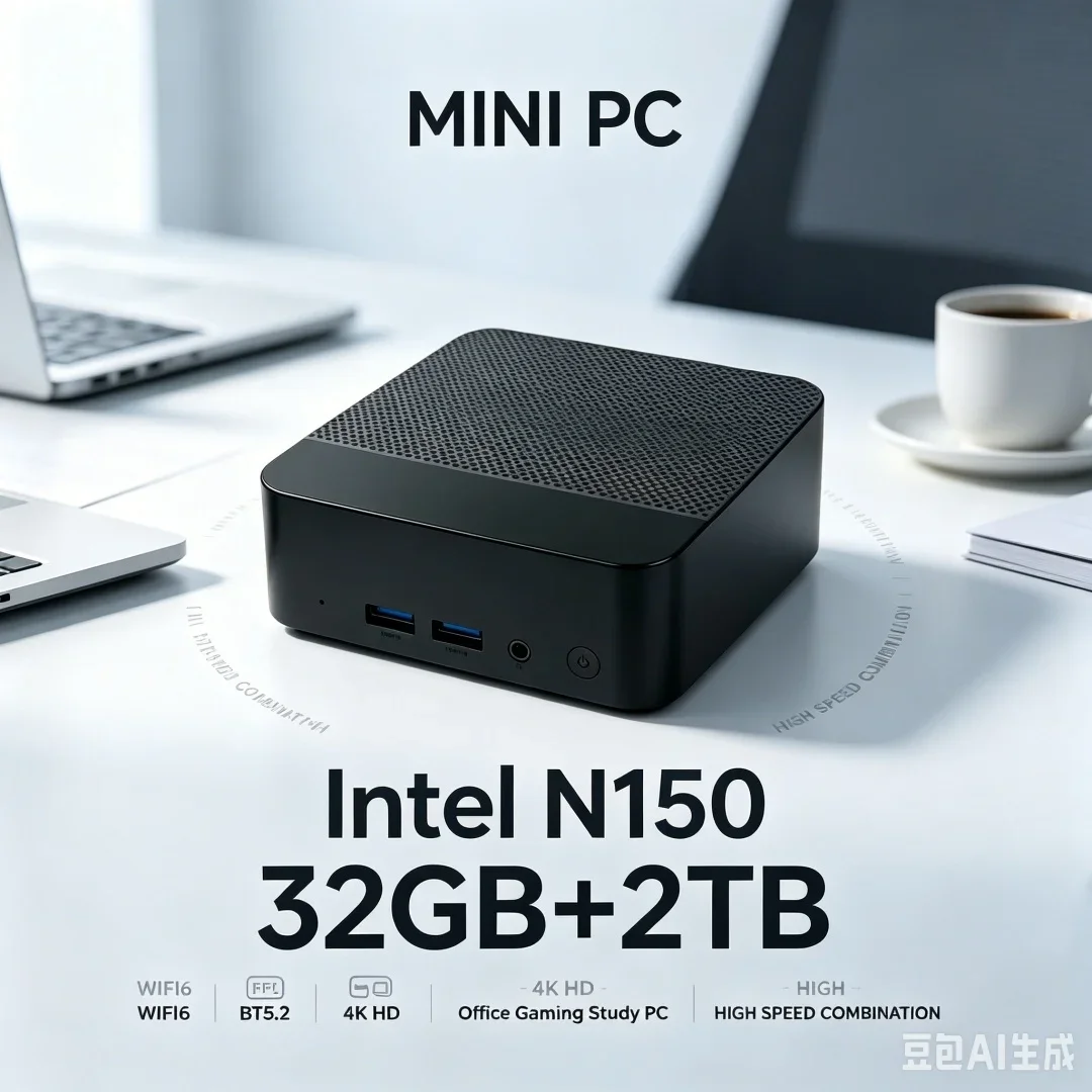 Mini PC High‑Performance Portable Mini PC Intel N150 32GB RAM 1TB 2TB SSD WIFI6 BT5.2 4K 60Hz HD Gaming Office Study PC