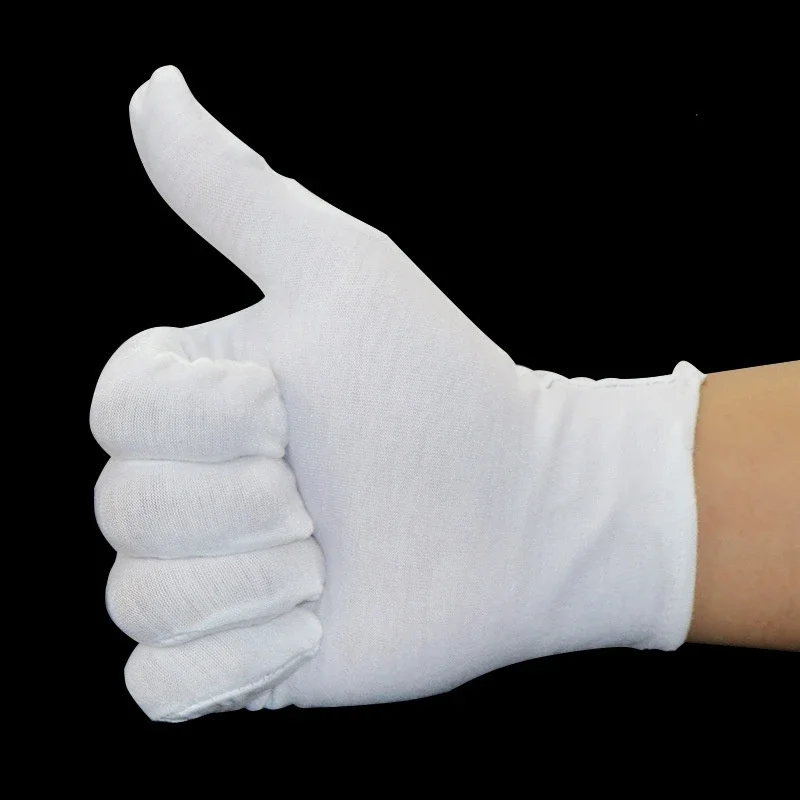 6Pairs White Cotton Gloves Soft Thin Gloves Hand Protector Work Gloves Easy Clean Anti Dust Multi for Household Ourdoor Working