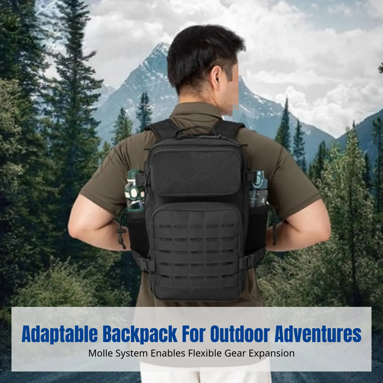 Picture 4: Outdoor Backpack, Waterproof Oxford, MOLLE System, Multi-Compartment, Unisex, Mountaineering