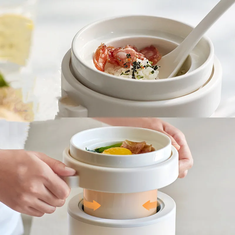 600ml Mini Rice Cooker Ceramic Non-stick Fast Electric Cook Pot Portable Electric Lunch Box Multi-function Electric Stew Pot