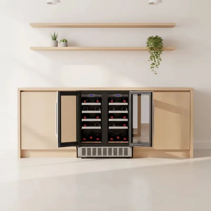 Airo Custom 24'' Wine Cabinet for Factory Built-in App-Controlled Electronics Dual-Zone Electronic Temperature Control Electric