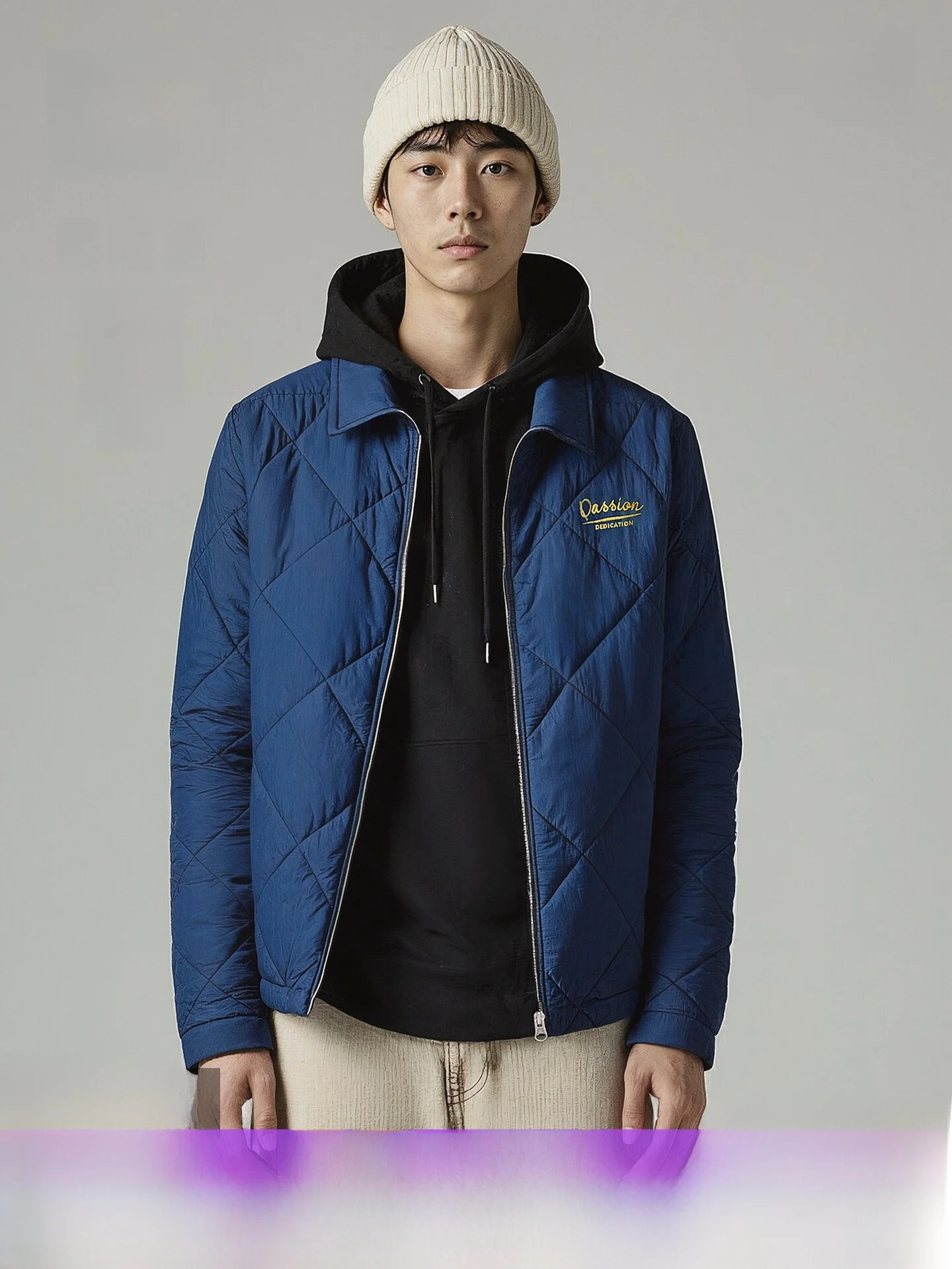 

Men's Casual Faionable Warm Comfortable Loose Cotton Jaet HM Brand 00% Nylon Fiber Regular Length for Daily Use