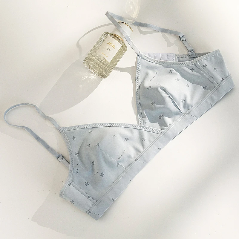 French Triangle Bra Small Bust Rabbit Ear Cup Anti-Protrusion Wirefree Comfort Summer Thin Lace Push Up Gathering Bralette S-XL​