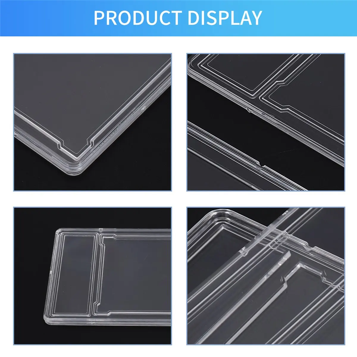 AS62 10 Pcs Trading Cards Protector Case Acrylic Clear Graded Card Holders with Label Position Hard Card Sleeves
