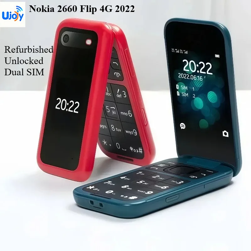 Refurbished Nokia 2660 Flip 4G 2022 Unlocked Mobile Phone Dual SIM 2.8
