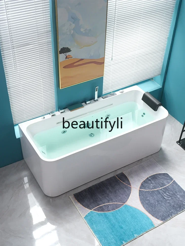 

Acrylic waterfall surf jacuzzi modern freestanding thermostatic smart bubble tub