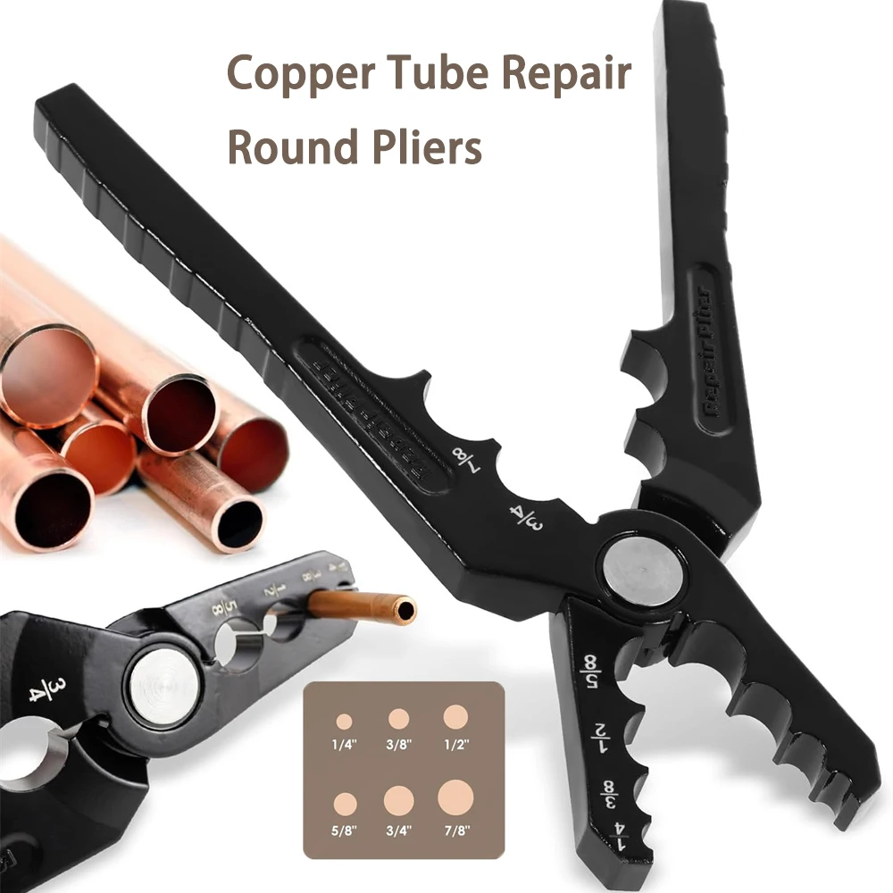 

CT-301 Manual Copper Tubing Rounder Flat Tube Repairer Pliers Pipe Rounding Plier for Diameter 1/4" 3/8" 1/2" 5/8" 3/4" 7/8"