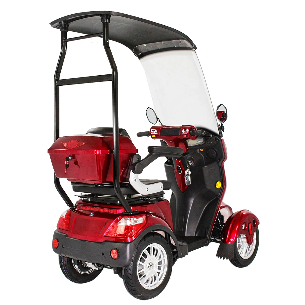 Anlochi good selling 60V 500W 20Ah powerful electric scooter with roof mobility Escooter for elder and disable