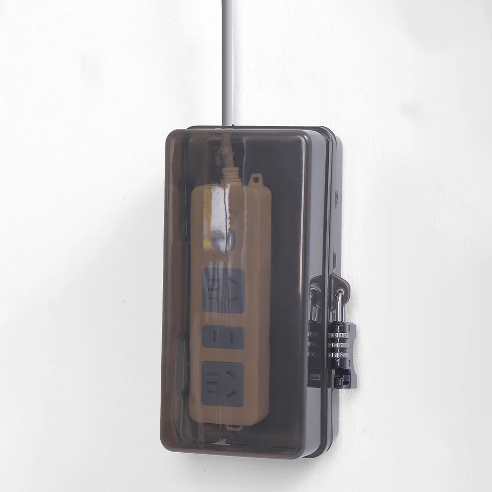 Waterproof Cable Management Box Lockable Weatherproof Rain-Proof Plug Box Electric Outlet Protector Protect Outlet Plug Socket