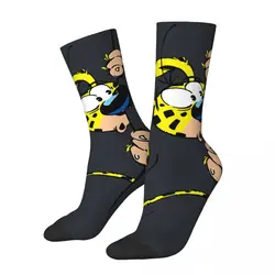 Happy Funny Men's compression Socks Marsupilami Blue Wall Vintage Harajuku Gaston Lagaffe Manga Hip Hop Casual Crew Crazy Sock