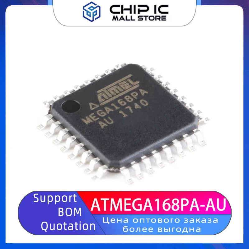 

ATMEGA168PA-AU 8-bit Microcontroller 16K Flash AVR TQFP-32 100% New Original Stock