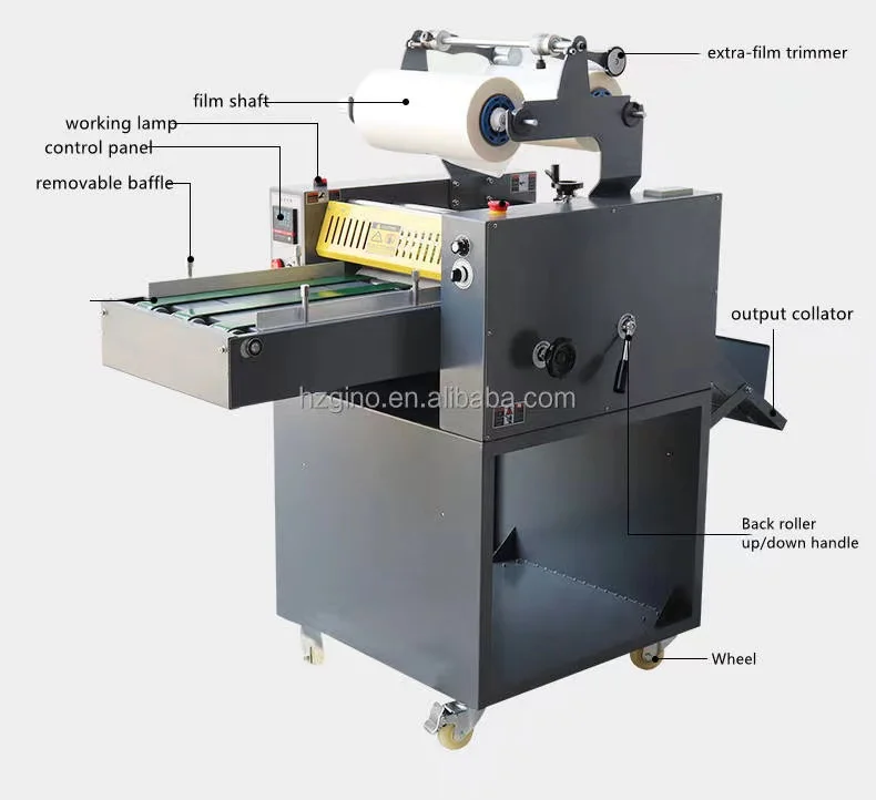 BF-390B Semi Automatic Single Side Anti-curl Hot Roll Laminator Flute Thermal Lamination Machine