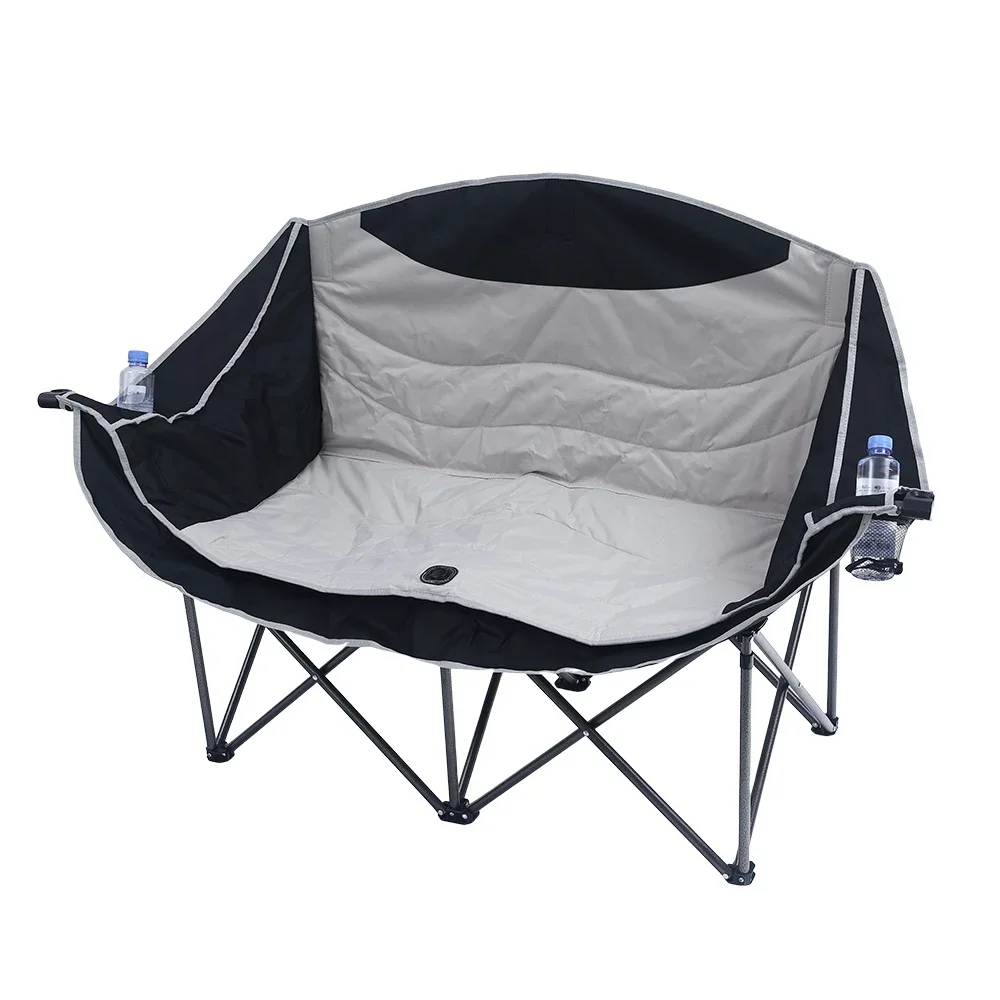 

Waterproof Portable Double Folding Chair with Cup Holder for Hiking Beach Fishing & Picnic-Aluminum Alloy Frame in Stock