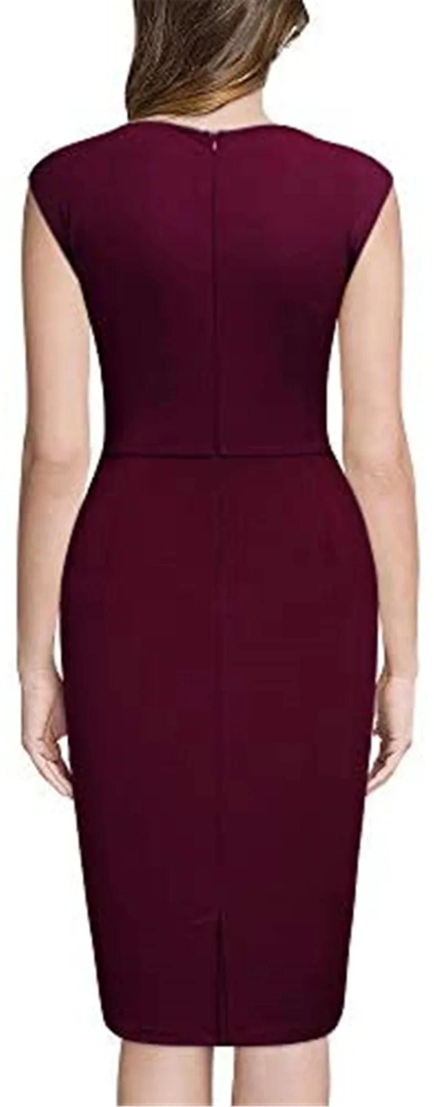 YNQNFS Exquisite red cocktail party dress knee-length ruffled party prom dress formal student mother formal dress W0336