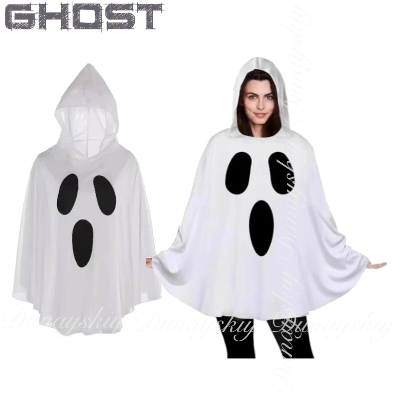 2025 هالوين شبح كيب عطلة حفلة تأثيري الساحرة مرحلة الأداء مع إصدارات الأطفال الكبار تأثيري بدلة كاملة #4