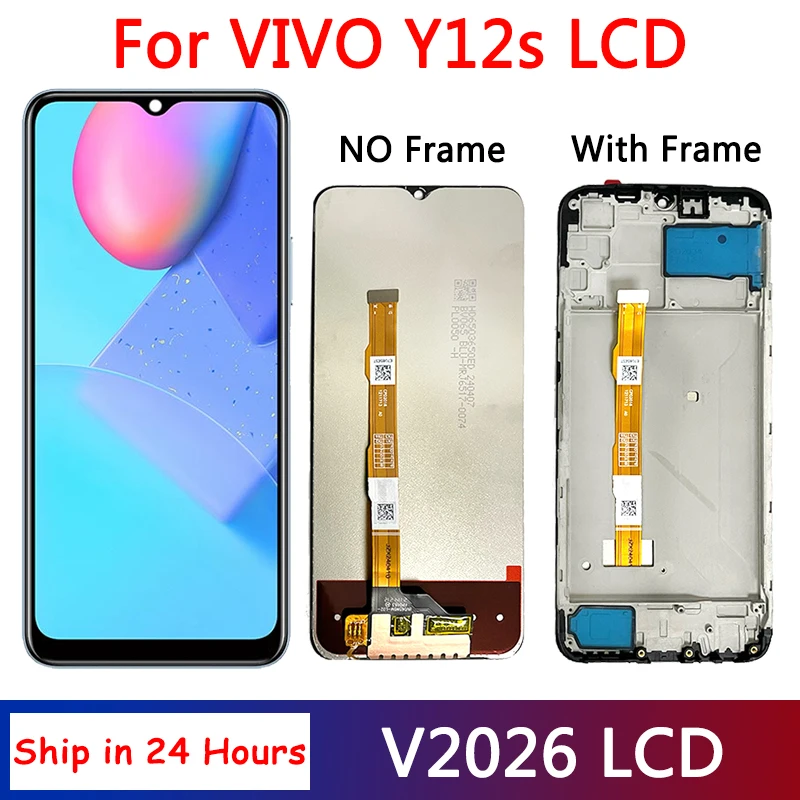 Vivo Y12S 2020 LCD 프레임용 디스플레이 터치 스크린 디지타이저 어셈블리, 6.51 인치 스크린, Vivo Y12S Y12 S LCD V2026 V2033 V2042