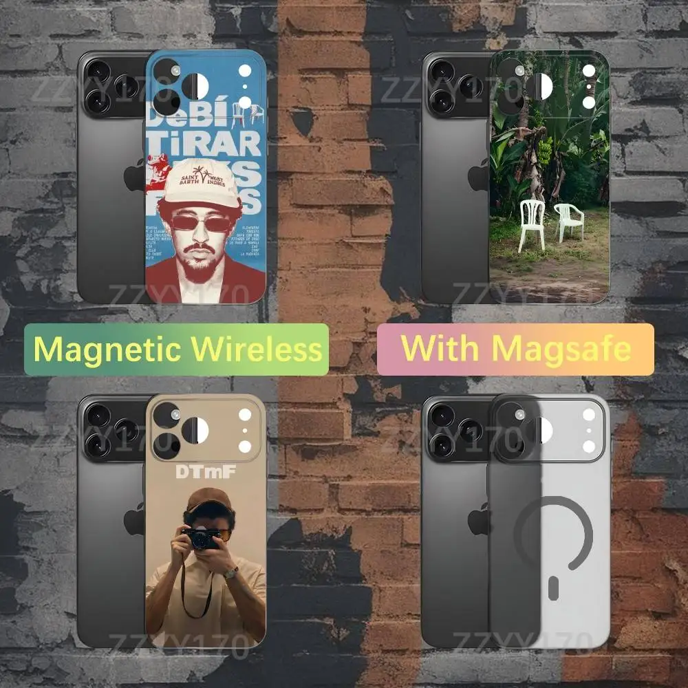 

B-Bad Bunny DeBI TiRAR MaS FOToS DtMF Phone Case For iPhone 17,16,15,14,13,12,X,XS,Pro,Max,Plus,E,Air,Mini with Magsafe Magnetic