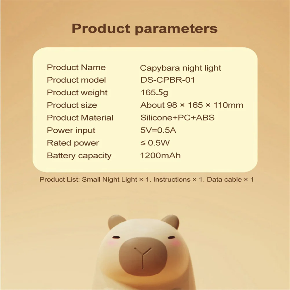 2024 New Guinea Pig Night Light With USB Charging Cable Night Light For Kids Baby Children Toddlers Teen Girls Small Night Light