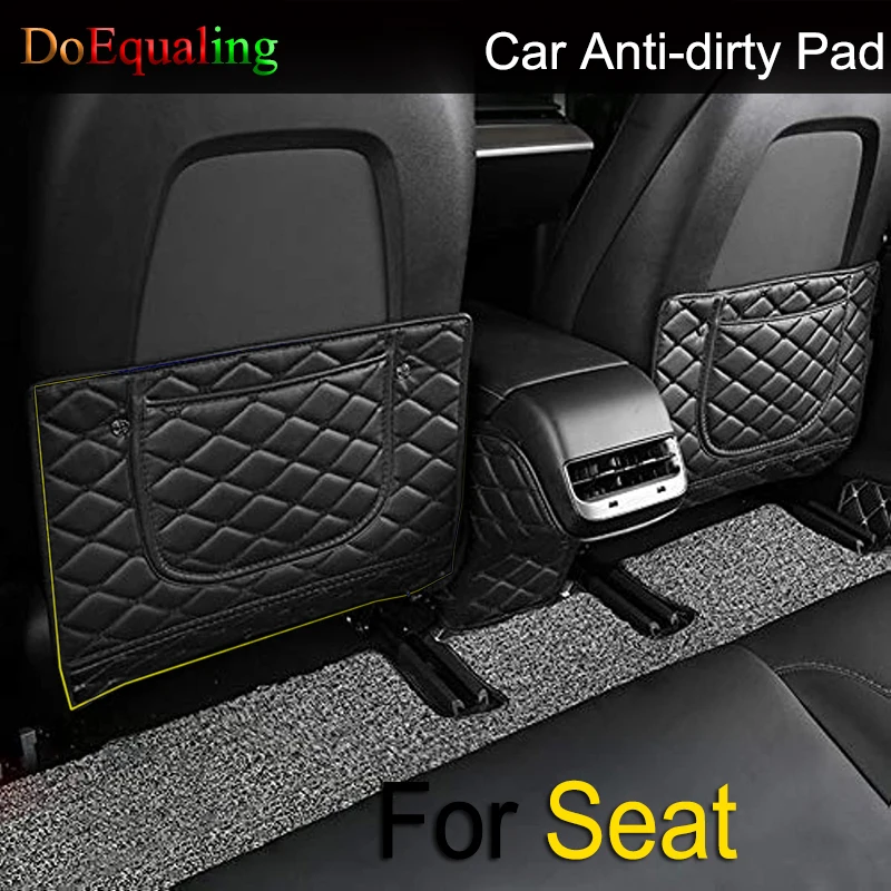 For SEAT Leon Ibiza Alhambra Niva Kalina Priora Granta Kick Mats Seat Back Protectors Pockets Waterproof Child Guard Accessories