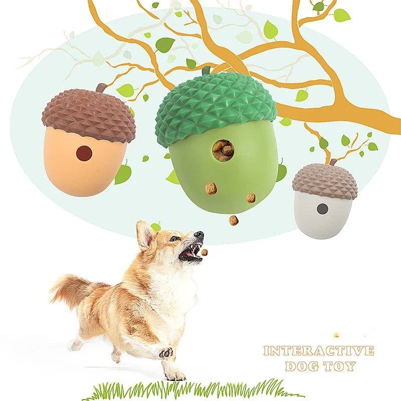 Dog Toys Leaking Food Ball Funny Interactive Pet Slow Feeder Bowl Puzzle Toy Pinecone Pet Tooth Cleaning Chew Interactive Toys