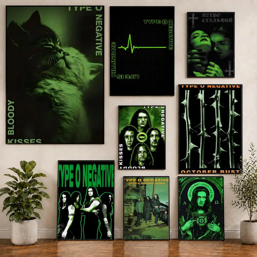 Gothisches Metal-Band-Poster „Type O Negative“ aus PVC, HD-Qualität, selbstklebend, modernes Poster für Wohnzimmer, Esszimmer, Büro und Wanddekoration.