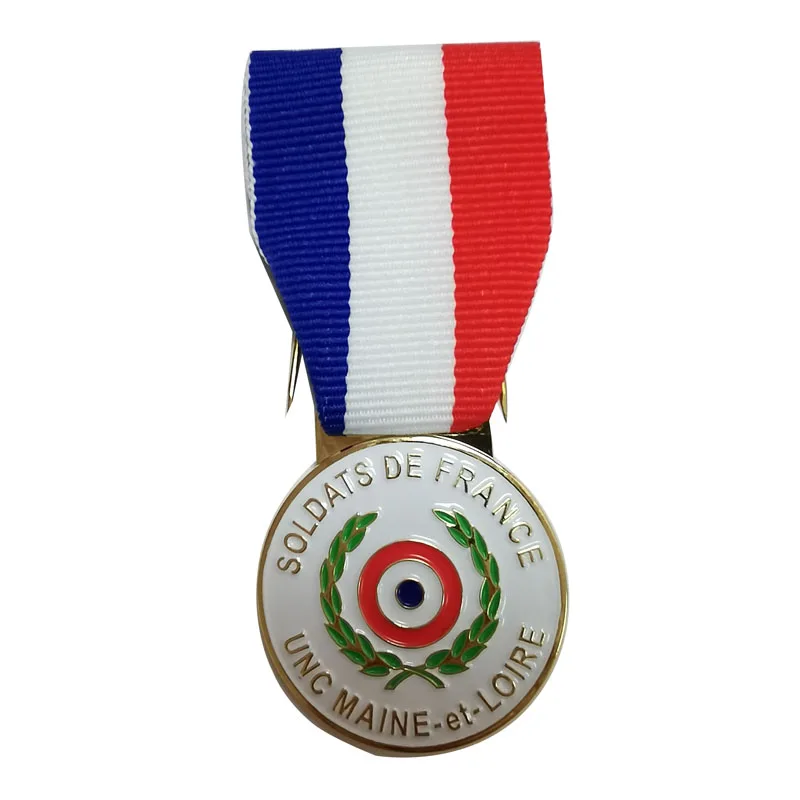

Медаль французских солдат с лентой, Медаль стеблей чести из вишневой традиции из Франции, ценный внесок