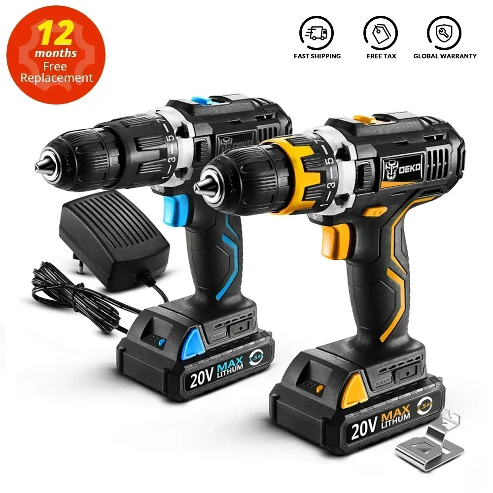 DEKO GCD20DU Series Electric Screwdriver Cordless Impact Drill (DU3 Only) Fast charger 1/2