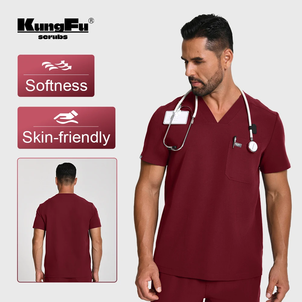 tenues-medicales-kungfu-scrubs-pour-hommes-–-uniformes-chirurgicaux-et-infirmiers-haut-de-gamme-vetements-de-travail-pour-salons-de-beaute-ensemble-2-pieces-haut-et-pantalon-doux-anti-plis